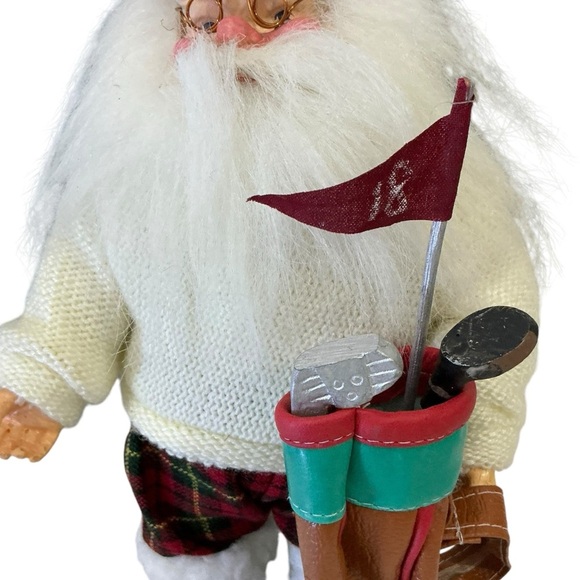 Homestead Golfing Santa Figure Golf Clubs Home Holiday Christmas Decor 11 In New - Picture 10 of 16